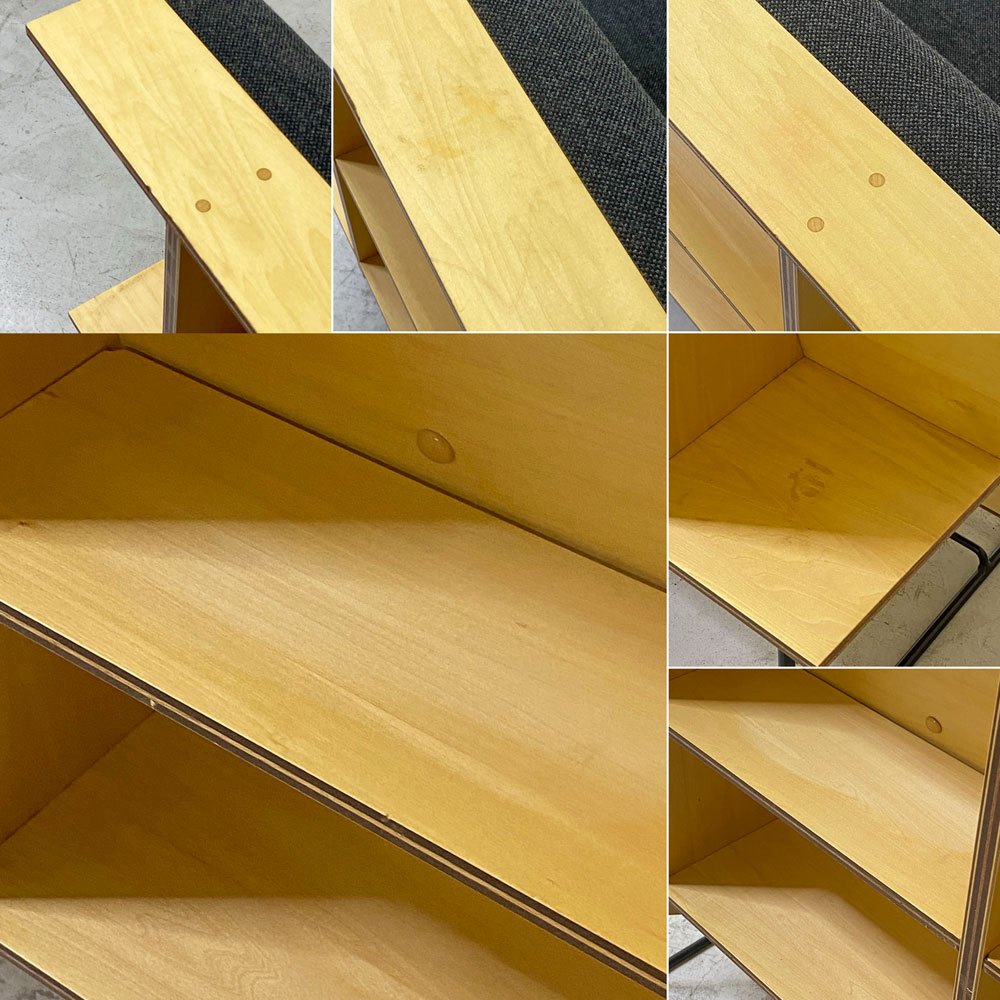 インテリアナス interior nasu マガジンラックベンチ MRB 1st 2Pソファ プライウッド × アイアンレッグ 佐藤徹 デザイン 平安工房取扱 ●