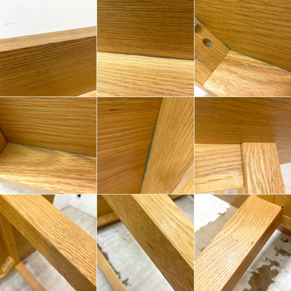 無印良品 MUJI リアルファニチャー REAL FURNITURE ダイニングテーブル オーク無垢集成材 シンプル ナチュラルテイスト W220cm ●