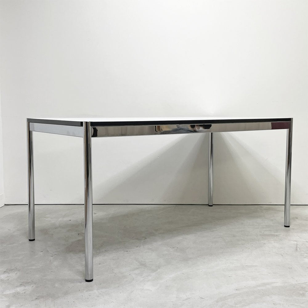 USMモジュラーファニチャー USM Haller USMハラーテーブル ワーキングデスク ダイニングテーブル W150×D75×H72cm パールグレーラミネート(ホワイト) 高さ調整機能付 ●