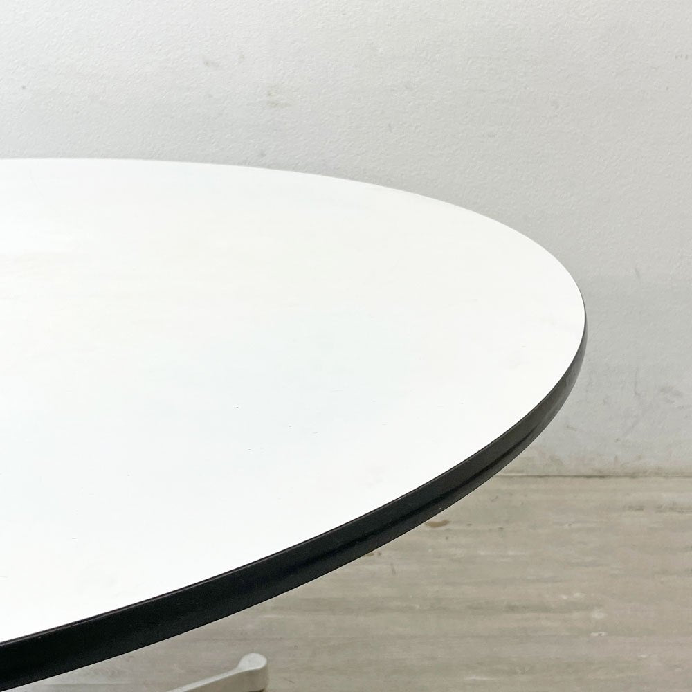 ハーマンミラー Herman Miller コントラクトテーブル ラウンドテーブル ホワイト Φ120cm ビンテージ C&R イームズ ミッドセンチュリー ●