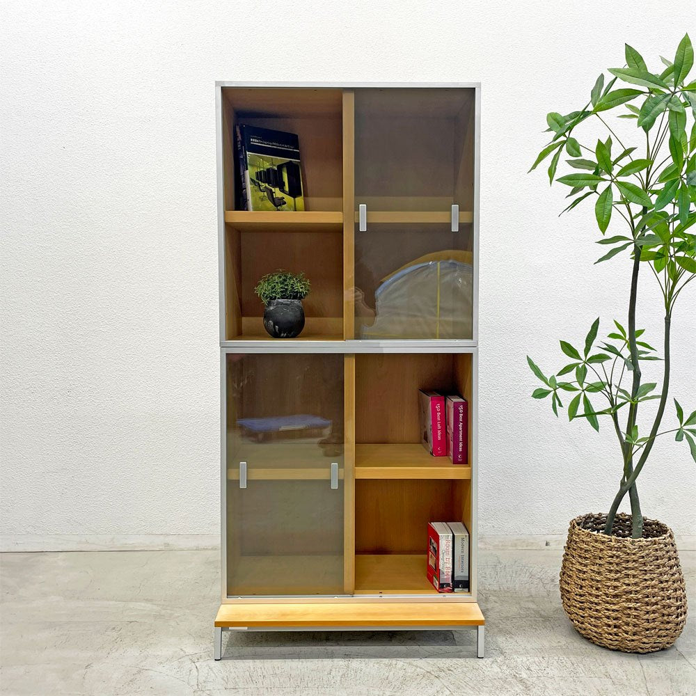 カッシーナイクスシー Cassina ixc. モダン MODERN システムガラスキャビネット2段+システムローボード M ピエロ・リッソーニ 〓
