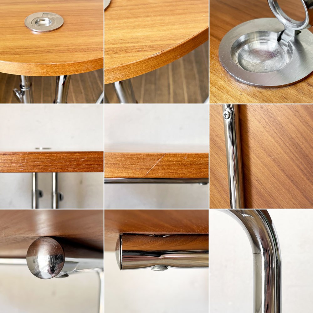 テクタ TECTA サイドテーブル K22 SIDE TABLE ウォールナット材 昇降式 アレキサンダー・カルダー ドイツ バウハウス ACTUS取扱 定価￥92,400- ◎
