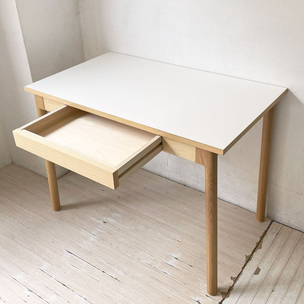 イデー IDEE スティルト テーブル STILT TABLE 1000 ホワイト デスク メラミン×オーク材 マリナ・ボーティエ Marina Bautier 定価 \69,900- 美品 ★