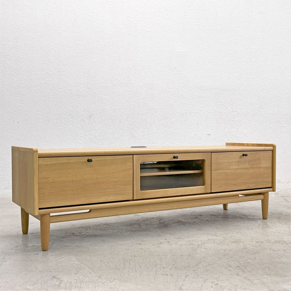 MUKU工房 オリジナル ジャム JAM テレビ台 ロー TVボード ナラ材 W150cm ナチュラルカラー シンプルデザイン 〓