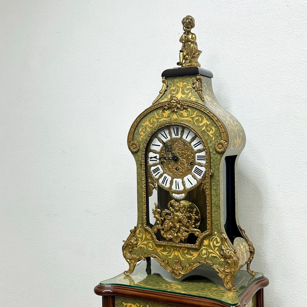 イタリア アルテム ARTEM 象嵌キャビネットクロック 303 ゼンマイ式置時計 ホールクロック ドイツムーブメント 現状品 ●