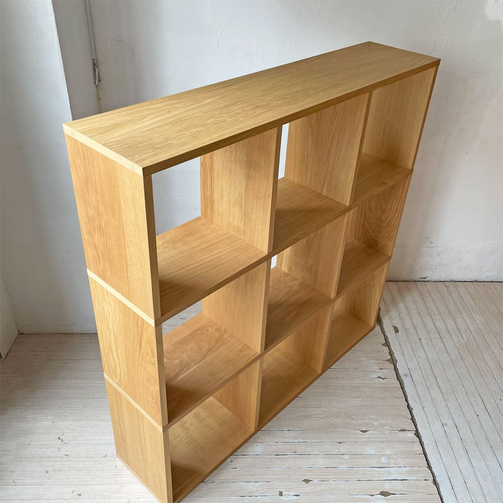 無印良品 MUJI スタッキングシェルフ オープンシェルフ ディスプレイラック 3段3列 オーク材 ナチュラル 参考定価39,900- ★