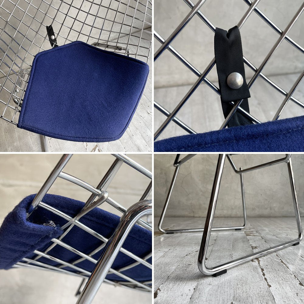 ノル Knoll チャイルズ ダイヤモンドチェア Child's Diamond Chair キッズチェア クロームフレーム シートパッド付 ハリー・ベルトイア Harry Bertoia 希少 ♪