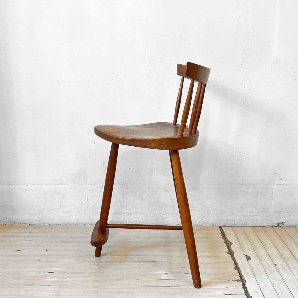 桜製作所 ミラチェアM MIRA CHAIR MEDIUM ジョージ・ナカシマ George Nakashima カウンターチェア ウォールナット無垢材 焼印 希少 ★