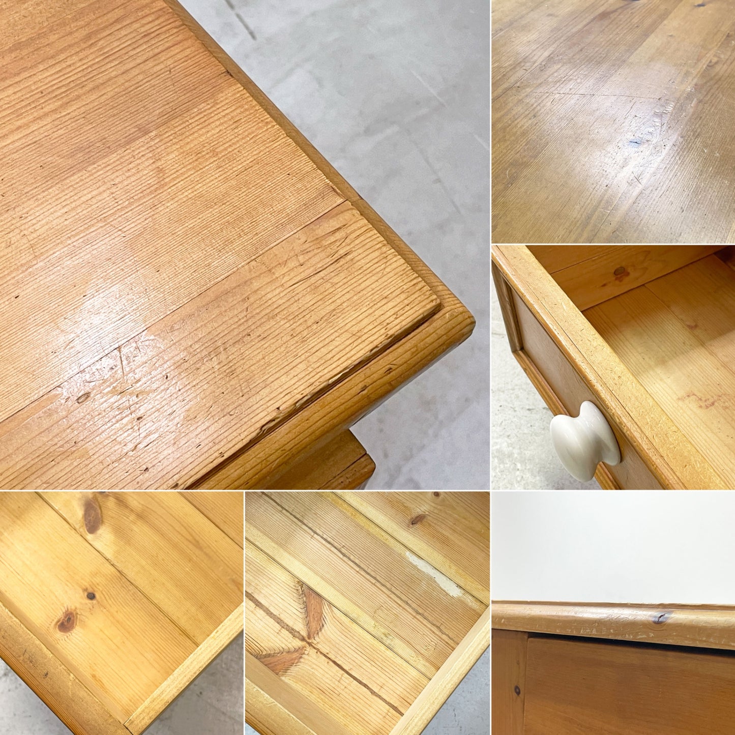 ペニーワイズ THE PENNY WISE パイン材 5ドロワー デスク 棚板1段 カントリースタイル ナチュラル ●