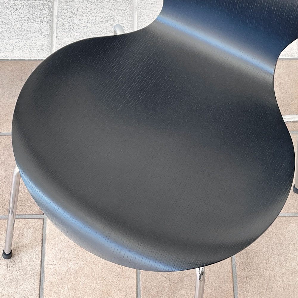 フリッツハンセン Fritz Hansen セブンチェア ダイニングチェア カラードアッシュ ブラック アルネ・ヤコブセン 北欧 デンマーク 定価￥76,780- 美品 A ◇