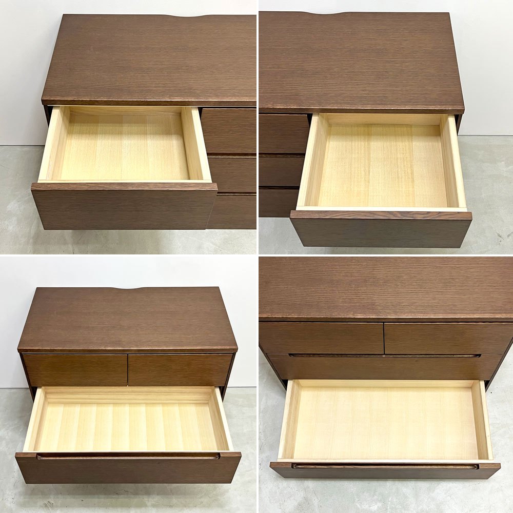 カリモク karimoku ドロアーチェスト 3段4杯 FT3104MK モカブラウン オーク材 桐材 W88cm ●