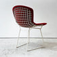 ノル Knoll 420 サイドチェア ワイヤーチェア ダイニングチェア ホワイト × レッド ファブリック フルカバー仕様 ハリー・ベルトイア ミッドセンチュリー ビンテージ ●
