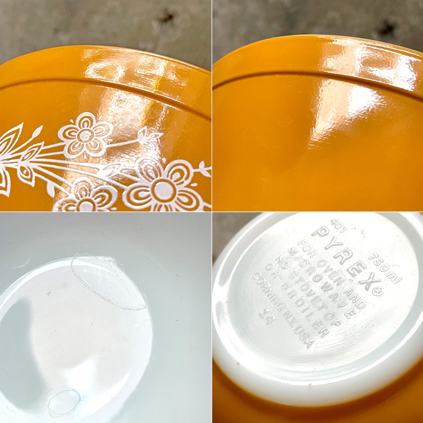 オールドパイレックス OLD PYREX コーニング社 CORNING WARE ミキシングボウル 3点セット イエロー バタフライゴールド レトロ USビンテージ ■