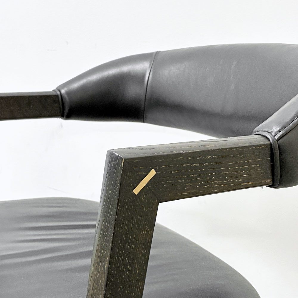 スクエアルーツ SQUARE ROOTS ランナチェア LANNA CHAIR ダイニングチェア アームチェア オーク材×牛革 レザー 参考価格￥77,000- B ●