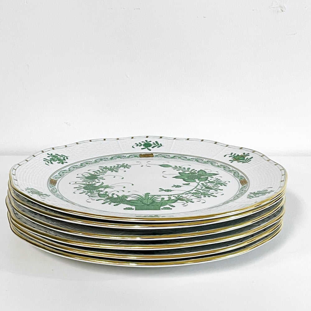 ヘレンド HEREND HVNGARY インドの華 プレート 6枚セット Φ30cm ハンドペイント 白磁食器 ハンガリー ●