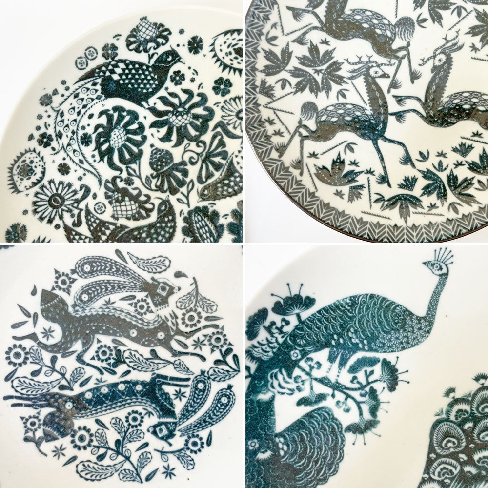 スコープ scope 六寸皿 印判鳥獣五画 5枚組 18cm クラウス・ハーパニエミ 東屋 ★