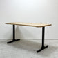 かなでもの KANADEMONO ザ・テーブル THE TABLE デスク W140xD62cm ラバーウッド Iライン脚 配線孔付き ナチュラル ブラック ●