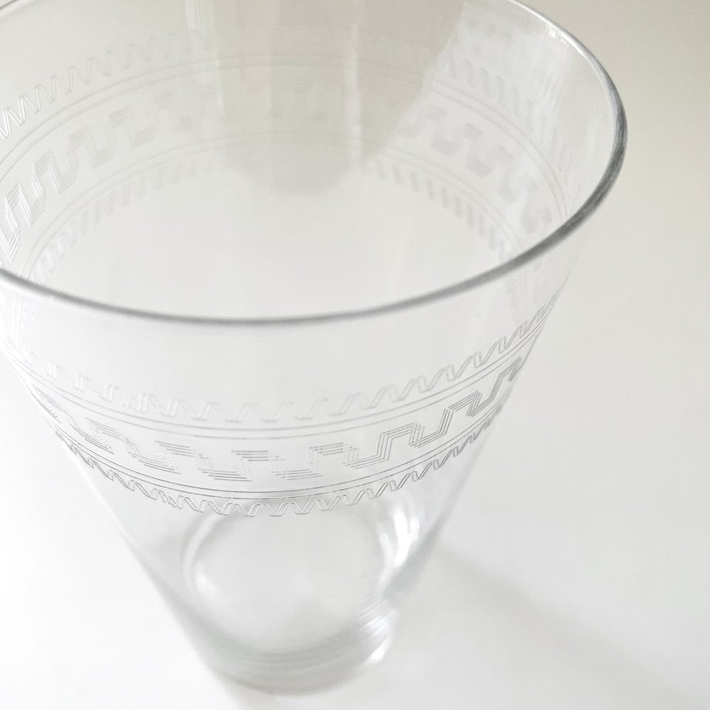オールドバカラ Baccarat グレック Grecque ゴブレット タンブラーグラス H14cm エッチング ギリシャ模様 クリスタルガラス フランスビンテージ A ◎