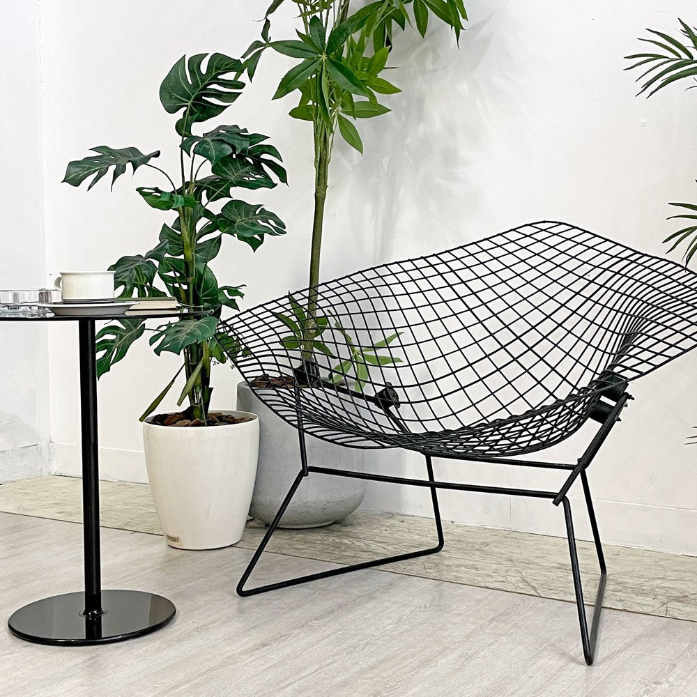 ノル Knoll ビンテージ ダイヤモンドチェア Diamond Chair ラージ ハリー ベルトイア Harry Bertoia ブラック ミッドセンチュリー 名作 ●
