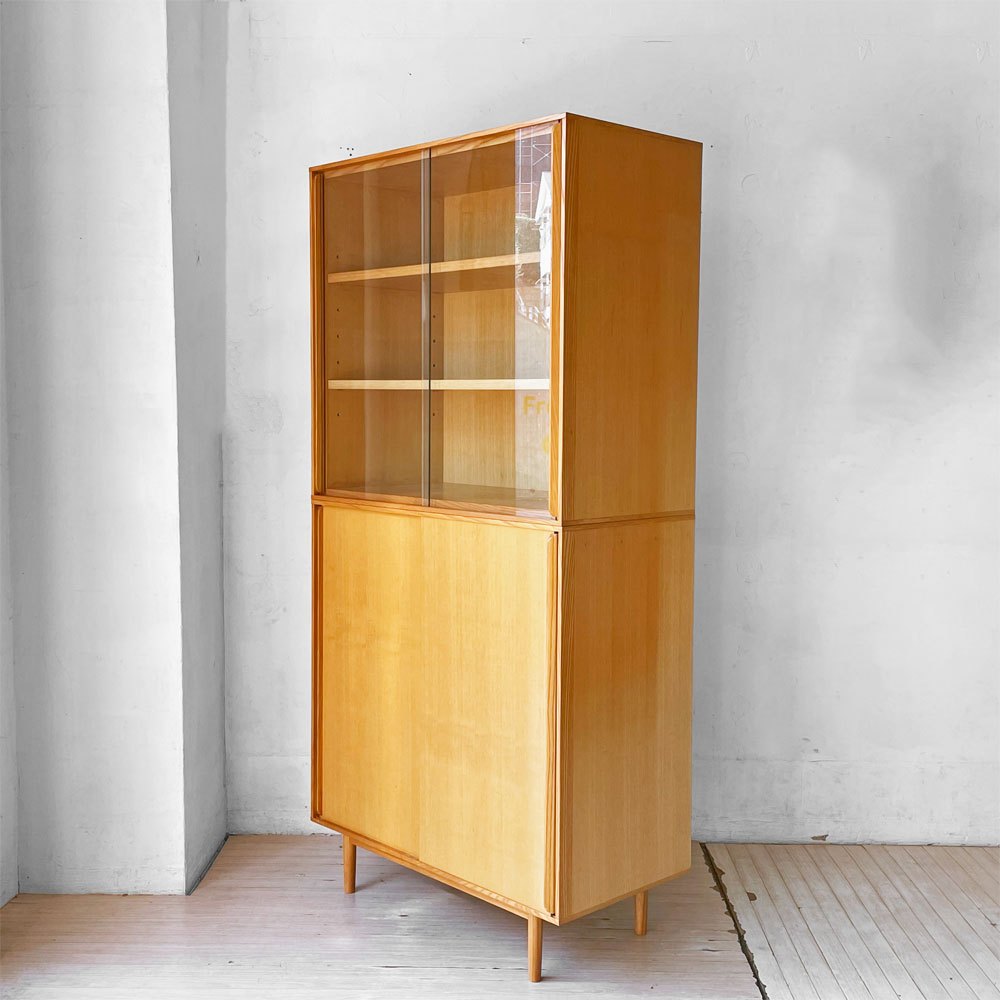 イデー IDEE リリハ キャビネット LILIHA CABINET ガラス戸 引戸 アッシュ材 福島仁 ナチュラルモダン 廃盤 ★