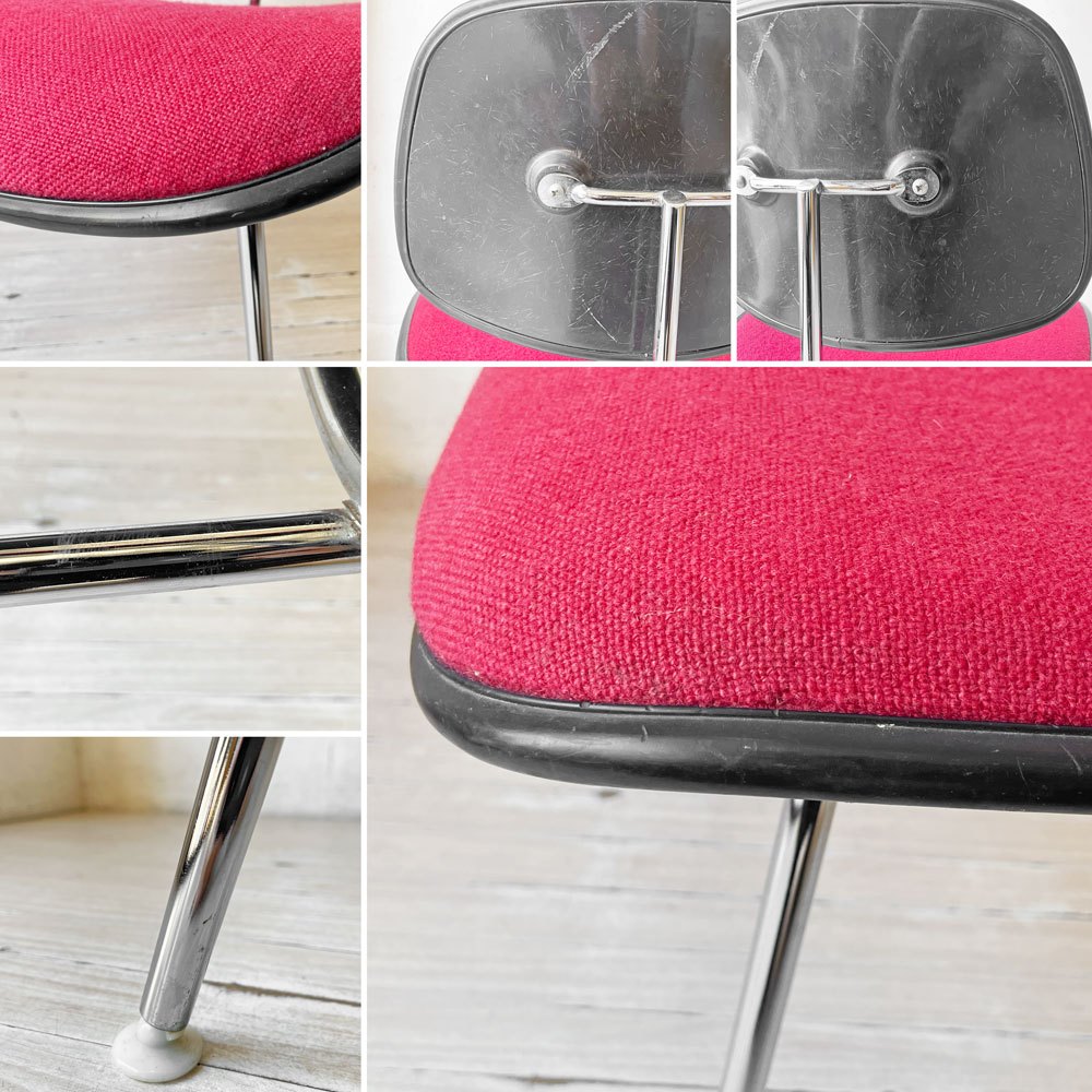 ハーマンミラー Herman Miller ツーピースプラスチックチェア Two Piece Plastic Chair DCM レッド ファブリック ビンテージ ミッドセンチュリー イームズ ★