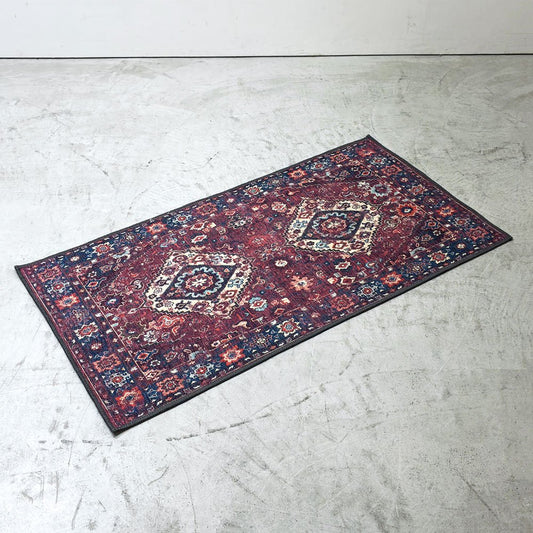 ラグハウス RUGHAUS アガサ Agatha ラグ ダブルメダリオンデザイン ロゼット文様 ペルシャ柄 洗濯可・床暖房対応 ●