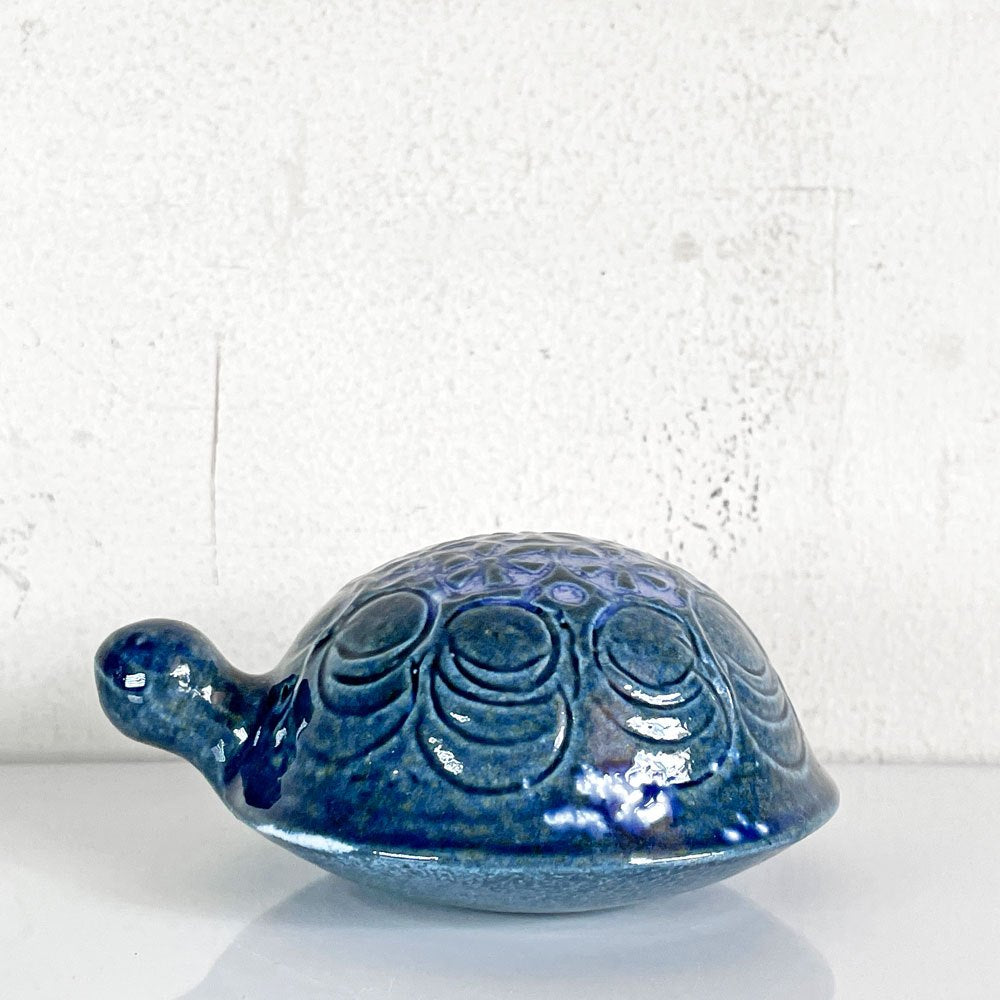 グスタフスベリ GUSTAVSBERG 亀 SKOLUDPADDOR TURTLE ブルー 10cm リサ・ラーソン  ビンテージスウェーデン 北欧雑貨 ■