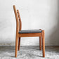 ジャパンビンテージ Japan Vintage チーク材 ラダーバック ダイニングチェア グレー系ファブリック SH39cm 座面張替＆ウレタン交換済 北欧スタイル ■