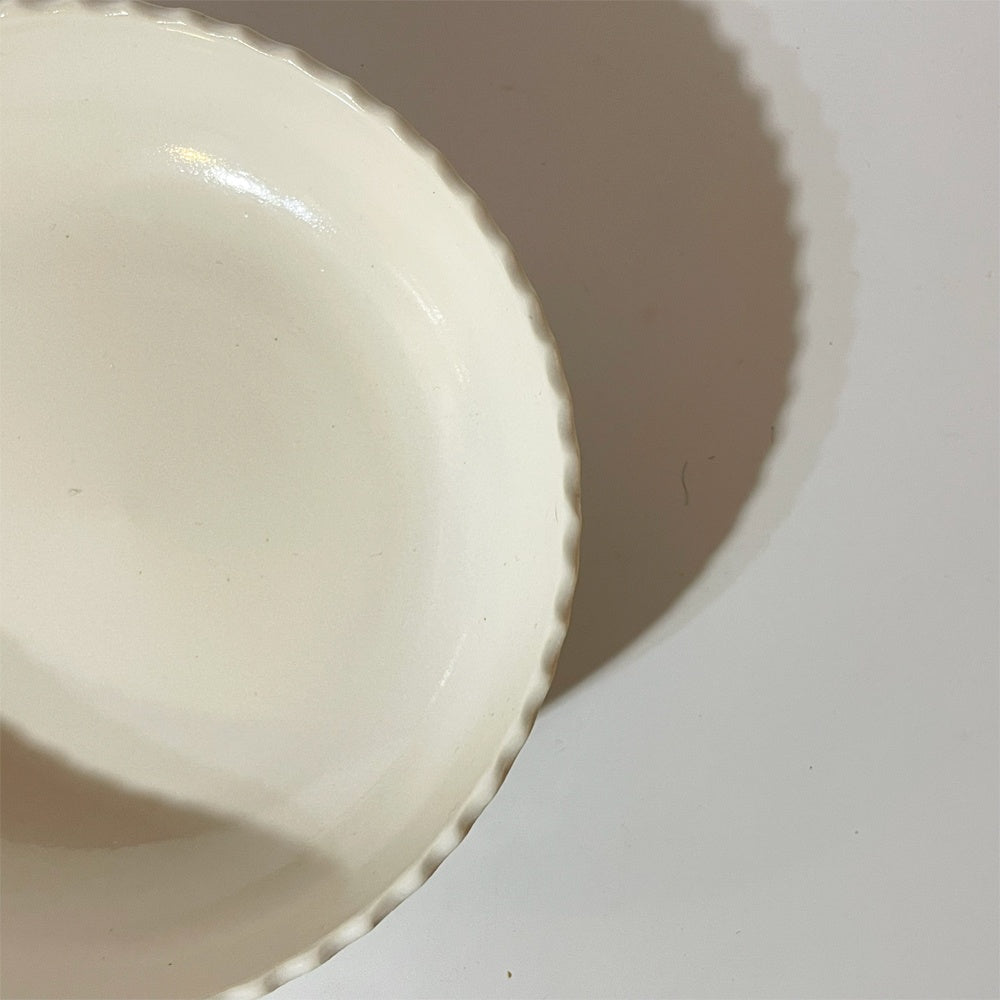 岡田直人 Naoto Okada ふちしのぎ 浅鉢 ボウル プレート 13cm 器 陶芸家 現代作家 B ★