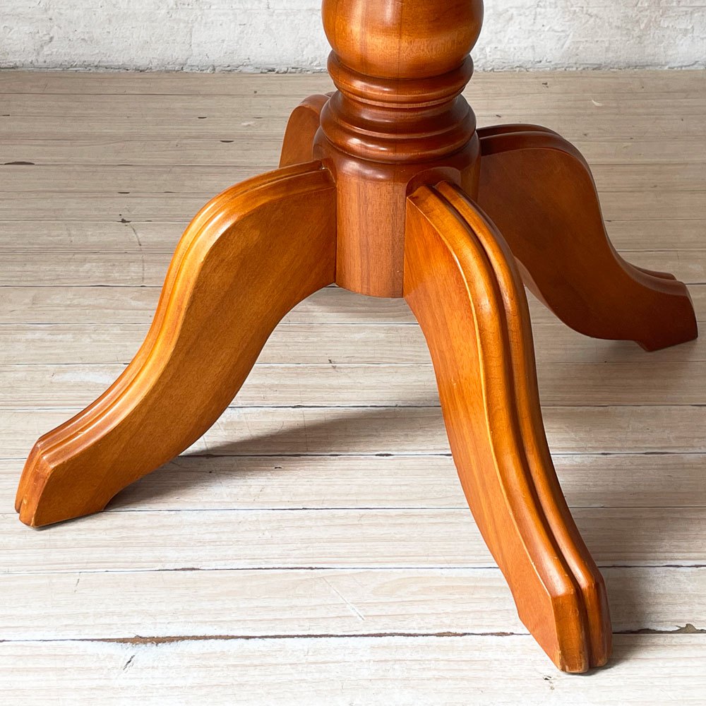 横浜ダニエル Daniel レオナ Leona ラウンド サイドテーブル Φ60cm 樺桜材 クラシカル アーリーアメリカン ★