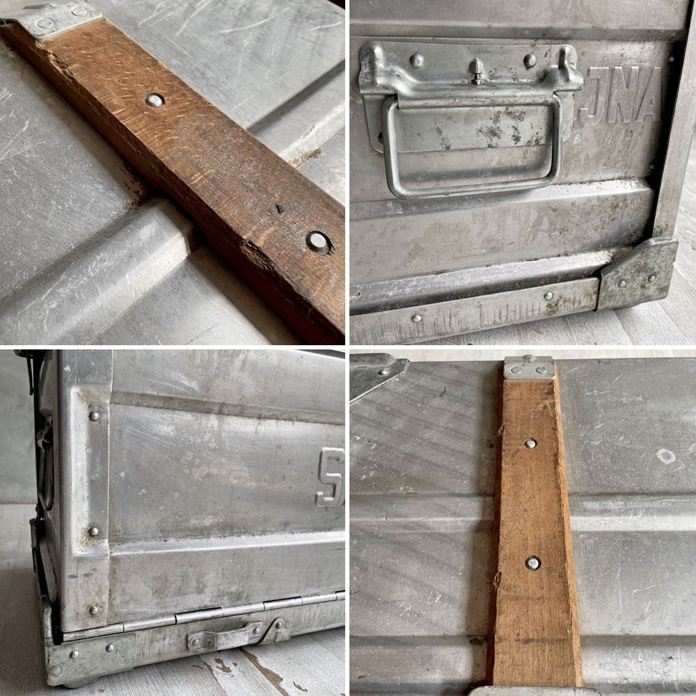 アルファ ALFA社製 ビンテージ フォールディングコンテナ ユーゴスラビア軍 折畳み アルミコンテナ ツールボックス トランスポートコンテナ ミリタリー 1979年製 ♪