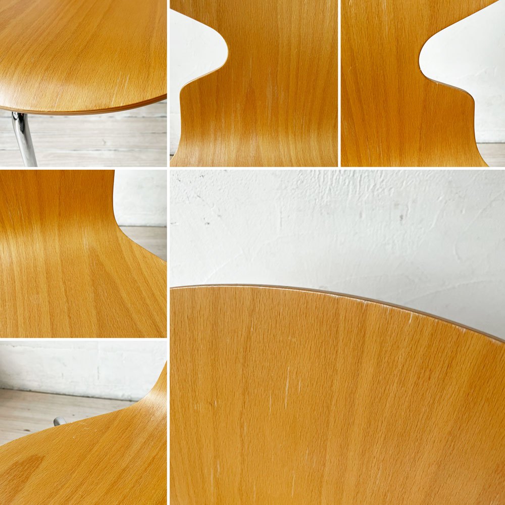 フリッツハンセン Fritz Hansen アントチェア 3本脚 ビーチ材 ラッカー仕上げ アルネ・ヤコブセン 北欧家具 2004年製 ★