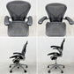 ハーマンミラー Herman Miller アーロンチェア Bサイズ ポスチャーフィット クラシックカーボンメッシュ ポリッシュドアルミベース レザーアーム ビル・スタンフ ＆ ドン・チャドウィック 〓