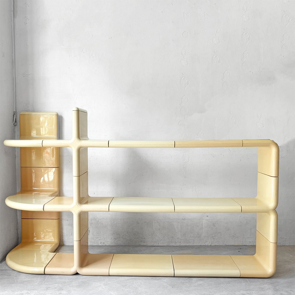 ディレクショナル ファニチャー Directional Furniture ウンボ UMBO シェルフユニット 18パーツ ホワイト サイドボード 本棚 スペースエイジ ミッドセンチュリー USビンテージ 希少 ★