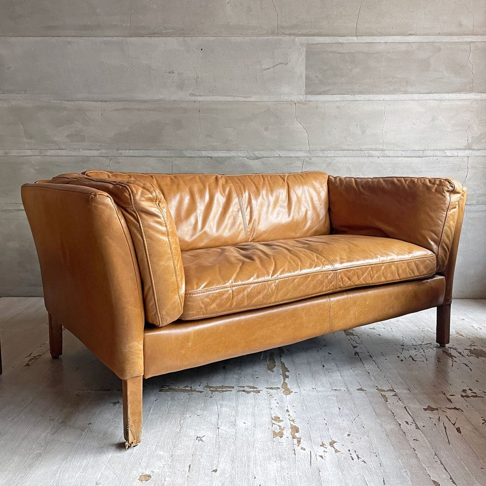 ハロ HALO レッジオ REGGIO 2P SOFA 2人掛けソファ レザー 牛本革 オールドサドルナッツカラー 英国家具 廃番 参考定価￥237,000- ♪