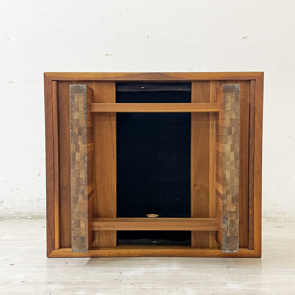 モダンデザイン Modern Design オットマン スツール 70×60cm  グレー ファブリック ウォールナット ●