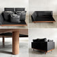 マスターウォール MASTERWAL デニッシュグランデ DANISH GRANDE SOFA 2シーターソファ ワンアーム 右片肘 W159cm ウォールナット無垢材 本革 ブラックレザー 定価￥753,500- 展示品 〓