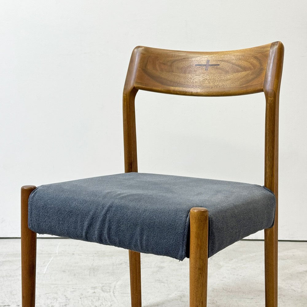 朝日木材加工 エッダ EDDA Dining Chair101 Fabric ダイニングチェア ブルー 北欧スタイル 定価￥33,000- B ●