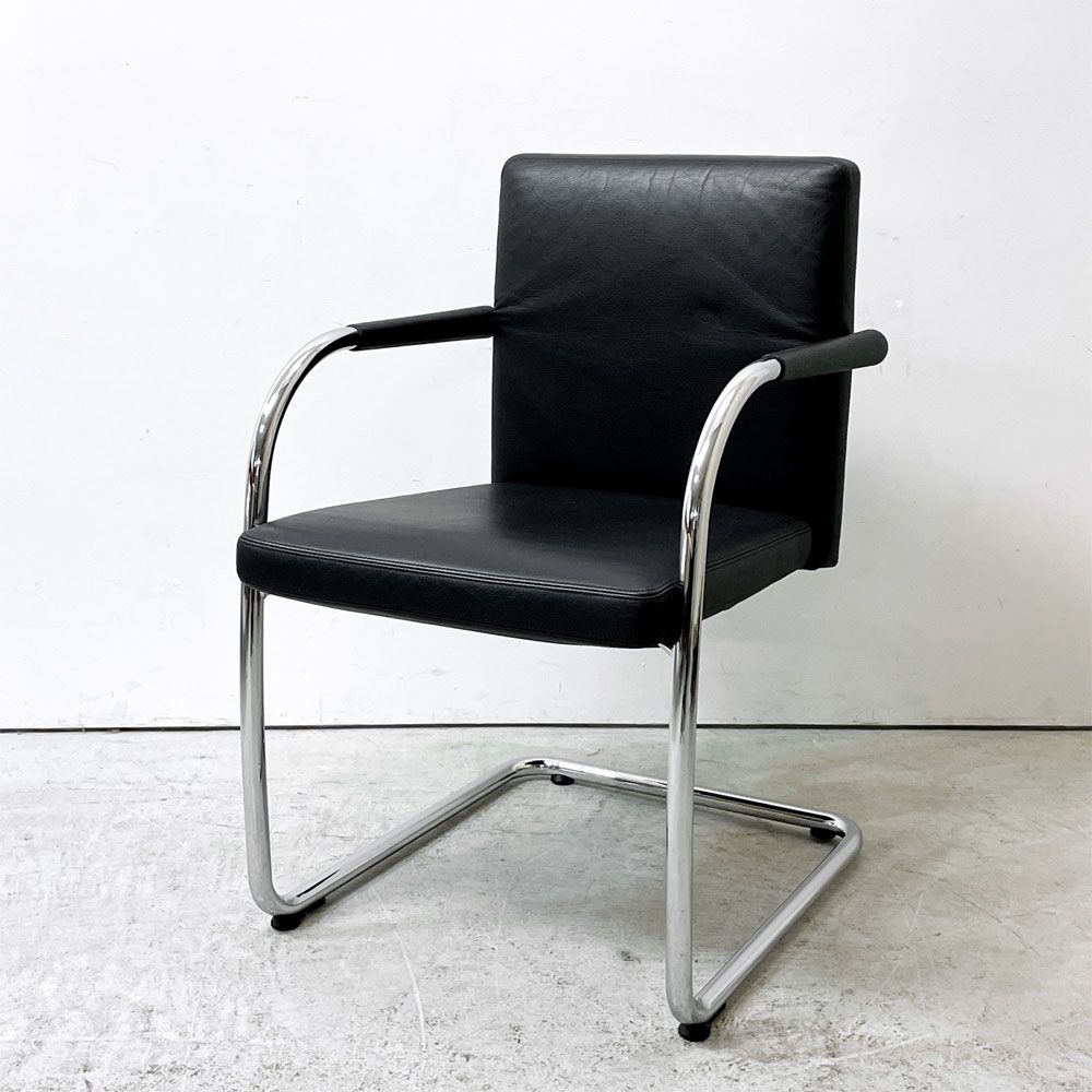 ヴィトラ vitra ビザソフト Visasoft アームチェア ミーティングチェア カンティレバー 本革 アントニオ・チッテリオ モダンデザイン A ●