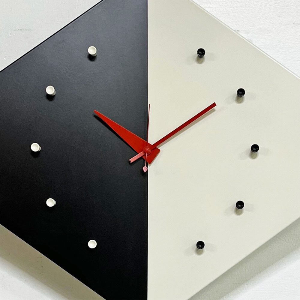 ヴィトラ Vitra カイトクロック Kite Clock 壁掛け時計 ウォールクロック ブラック × ホワイト ジョージネルソン ミッドセンチュリー 箱付き ●
