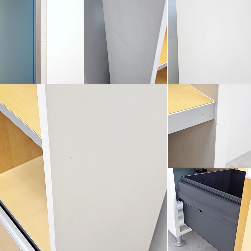ウィルクハーン Wilkhahn ミナモ Minamo ファイリングシェルフ Filing Shelf オーク材 アルミフレーム アクリルパネル 2ドロワー 2列3段 コクヨ取扱い ●