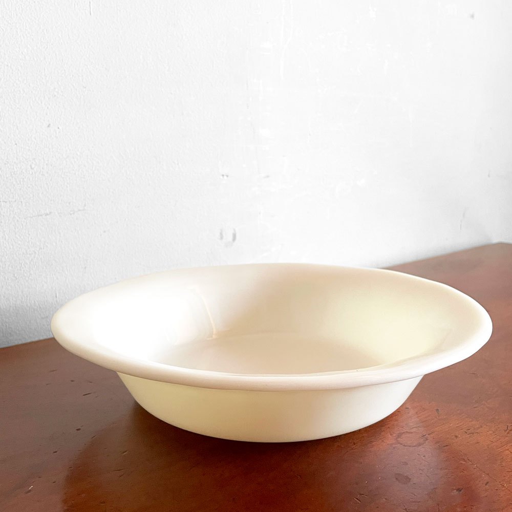 コーニング社 CORNING T.M REG ミルクガラス ボウル 深皿 25cm メスウェア USビンテージ 希少 ■