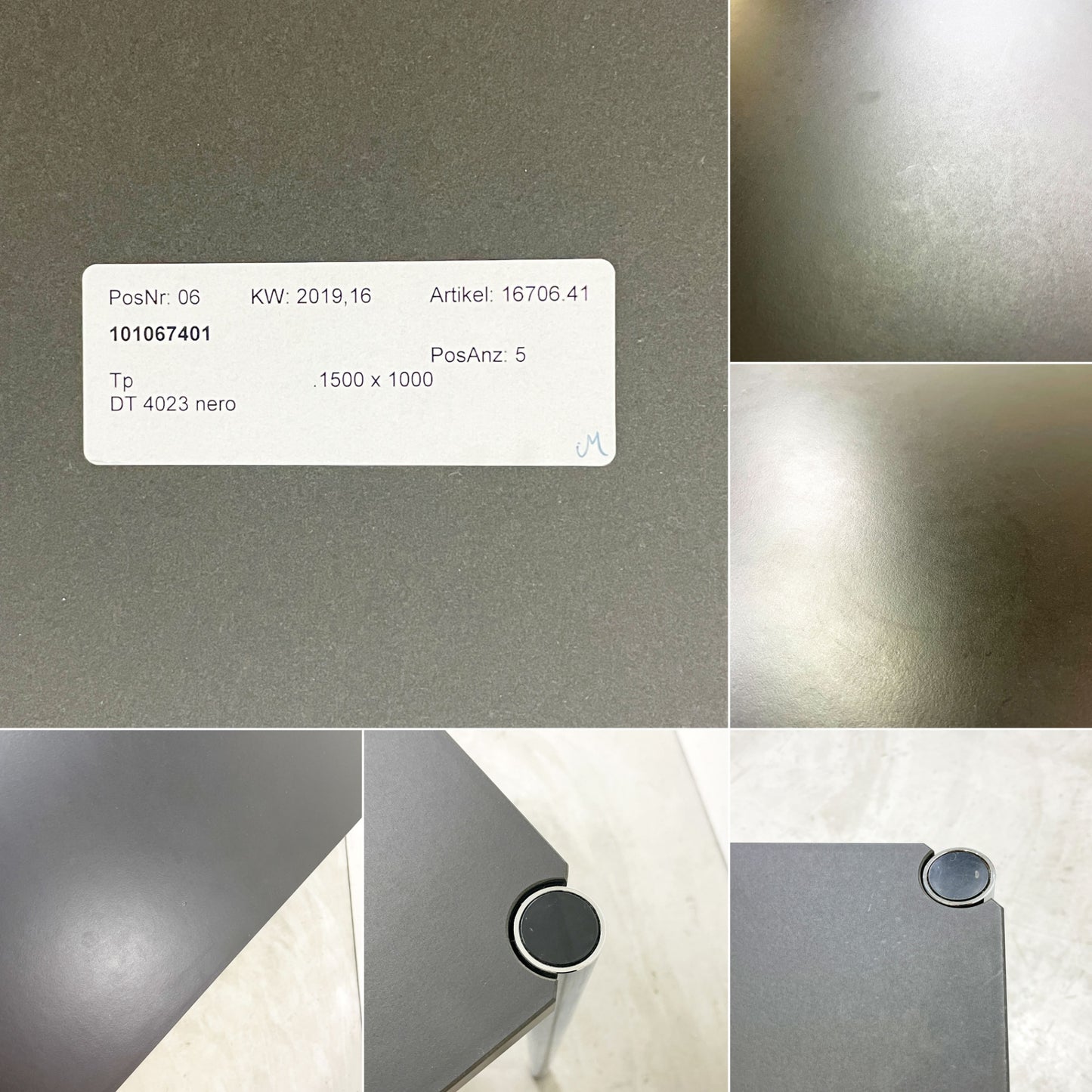 USMモジュラーファニチャー USM Haller USMハラーテーブル ワーキングデスク ダイニングテーブル リノリウム ネロカラー W150×D100cm スイス ●