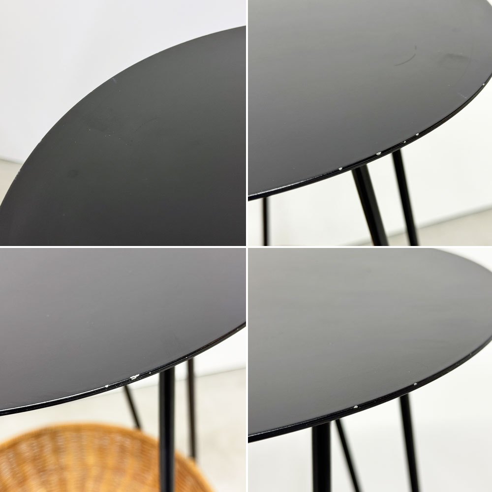 イデー IDEE ワラビー WALLABY サイドテーブル SIDE TABLE ラタン スチール ブラック ナチュラルモダン H60㎝ 定価￥39,900- ◎