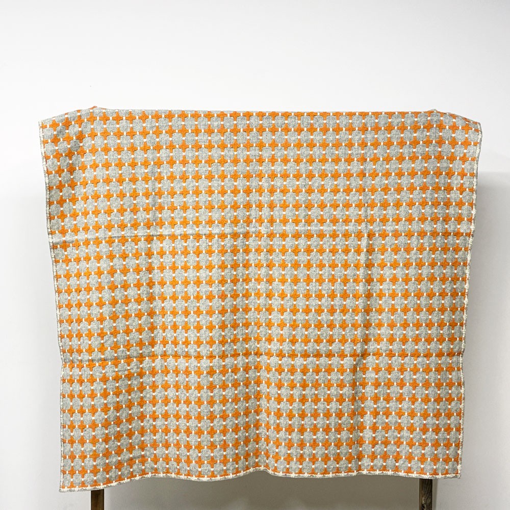 エレノア・プリチャード Eleanor Pritchard 625 Line グレー × オレンジ ブランケット 150×190cm イギリス 展示品 ◎