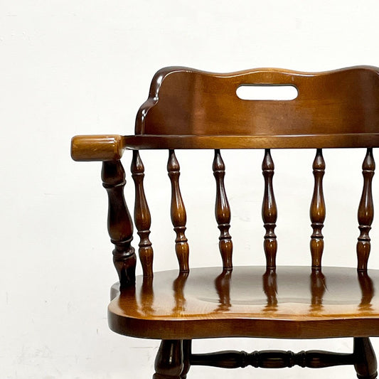 飛騨産業 HIDA キツツキ 穂高シリーズ キャプテンチェア アームチェア 木製肘付椅子 ウィンザースタイル 廃番 ●