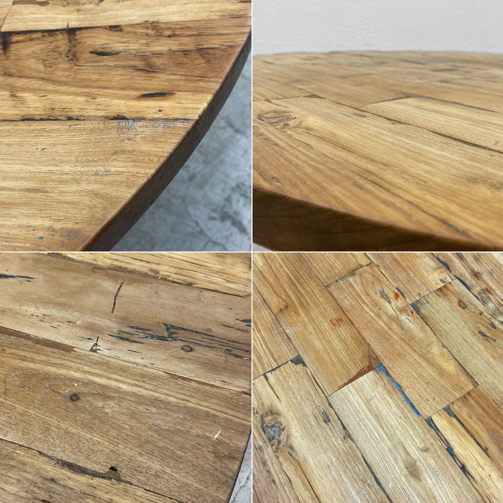 ジャーナルスタンダード ファニチャー JOURNAL STANDARD FURNITURE フェンディ FENDY ラウンドダイニングテーブル チーク古材 Φ100cm 〓