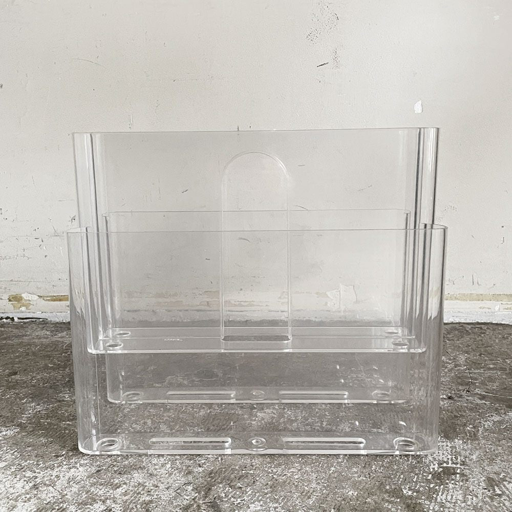 カルテル Kartell ポルタリビステ Portariviste マガジンラック 2段 4ポケット ジオット・ストッピィノ Giotto Stoppino クリア イタリア 廃番 ■
