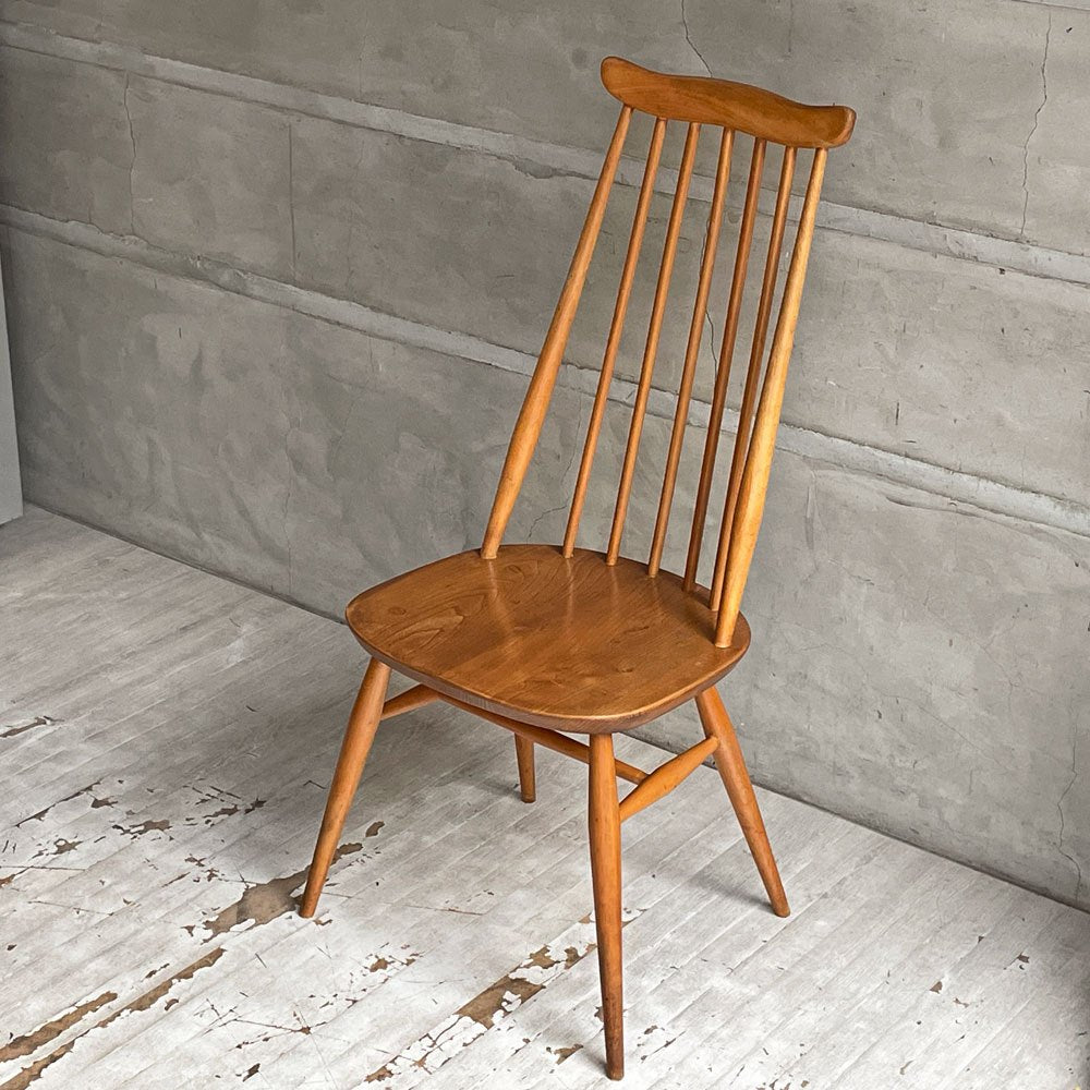 アーコール Ercol ゴールドスミス ダイニングチェア コロニアル ハイバック スティックバック エルム材 ♪
