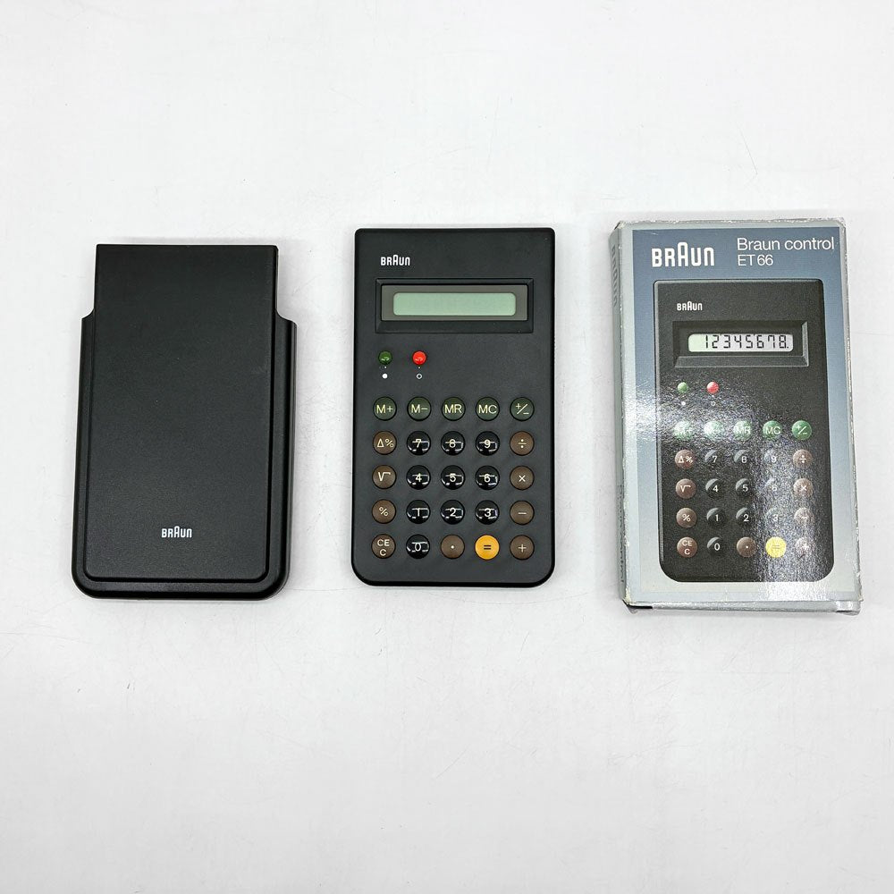 ブラウン BRAUN カーキュレーター 電卓 ET66 ブラック Type:4776 ディーター・ラムス Dieter Rams ドイツ 専用カバー＆箱付 ●
